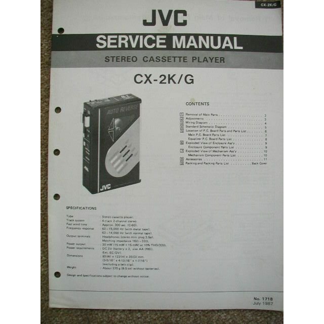 JVC CX-2K / G Original Service Manual