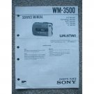 Original Sony WM-3500 Service manual Cassette Player