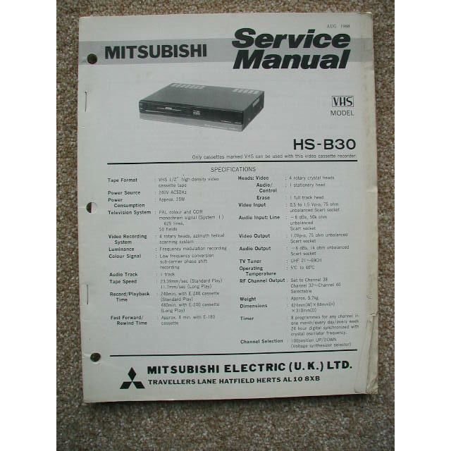 Mitsubishi HS-B30 Original Service Manual