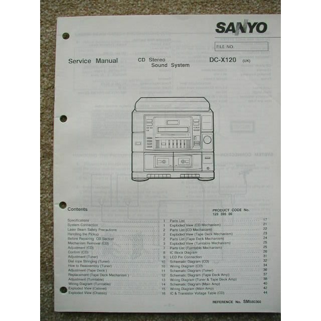 SANYO DC-X120 Original Service Manual