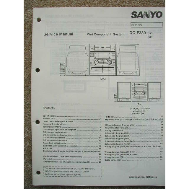 SANYO DC-F330 Original Service Manual