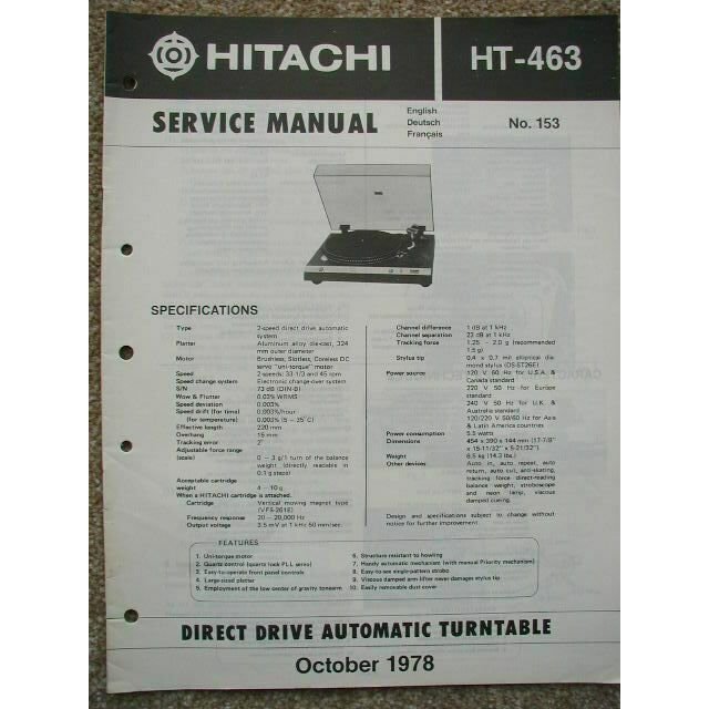 HITACHI HT-463 Original Service Manual
