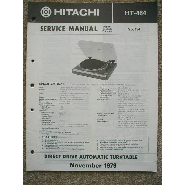 HITACHI HT-464 Original Service Manual