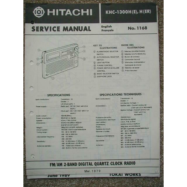 HITACHI KHC-1300H ( E ) Clock Radio Original Service Manual