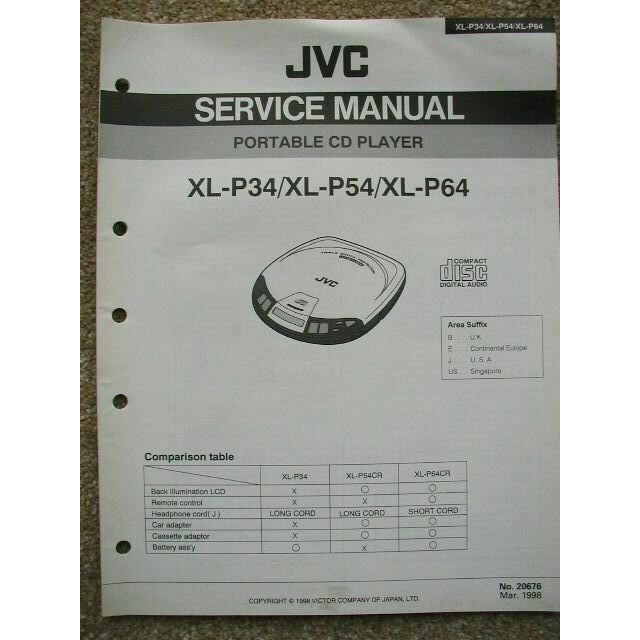 JVC XL-P34 / XL-P54 / XL-P64 Original Service Manual