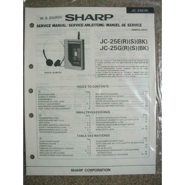SHARP JC-25E JC-25G Original Service manual