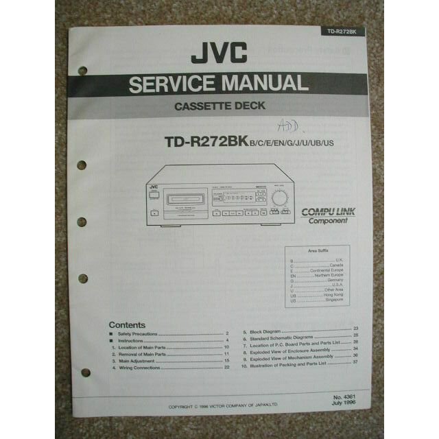 JVC TD-R272BK Original Service manual