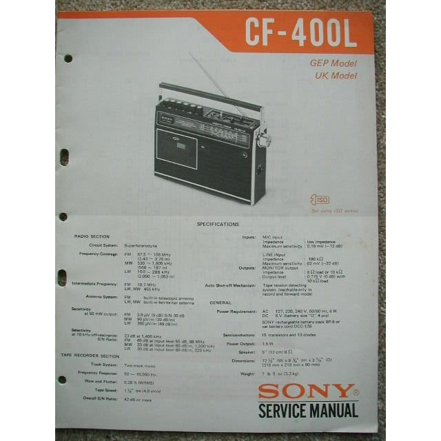 Sony CF-400L Original Service manual