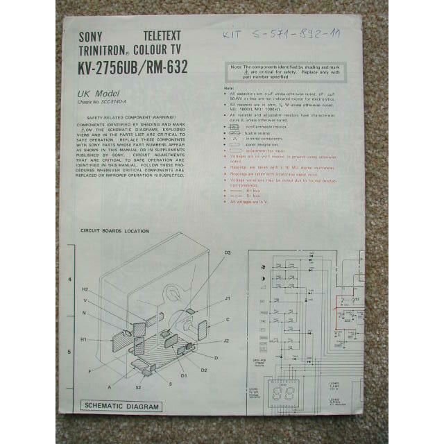SONY KV-2756UB Basic Schematic Diagram Original Service manual
