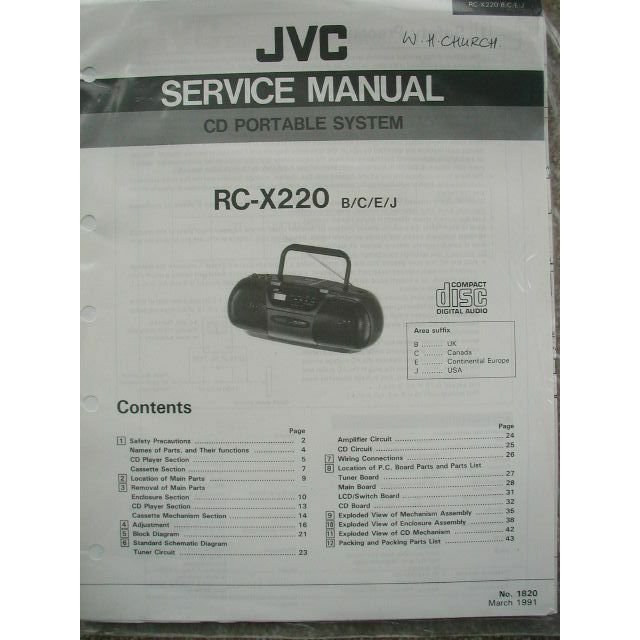 JVC RC-X220 Original Service manual