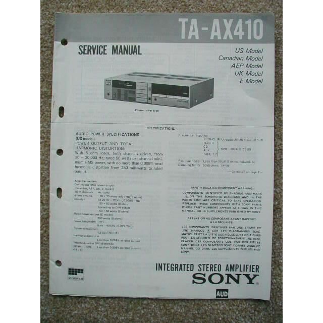 SONY TA-AX410 Original Service manual