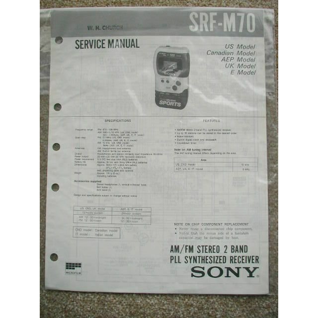 SONY SRF-M70 Original Service manual