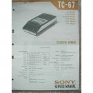SONY TC-67 Original Service manual SONY TC-67 Original Service manual