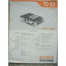 SONY TC-92 Original Service manual