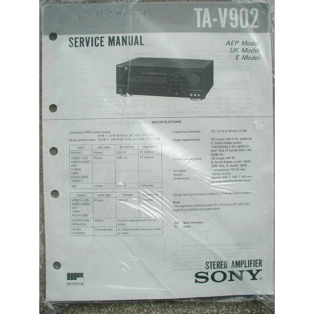 SONY TA-V902 Original Service manual