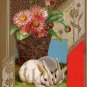 Easter Greetings with Rabbits,  Winsch Back 1911 Vintage Postcard - 3855
