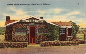 Petrified Forest Headquarters in the North Dakota Badlands, 1942 Linen Postcard - 0197