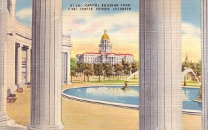 Capitol Building from the Civic Center in Denver Colorado CO Postcard - 0980