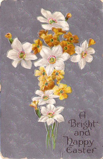 A Bright and Happy Easter Greetings, 1909 Vintage Postcard - 4031