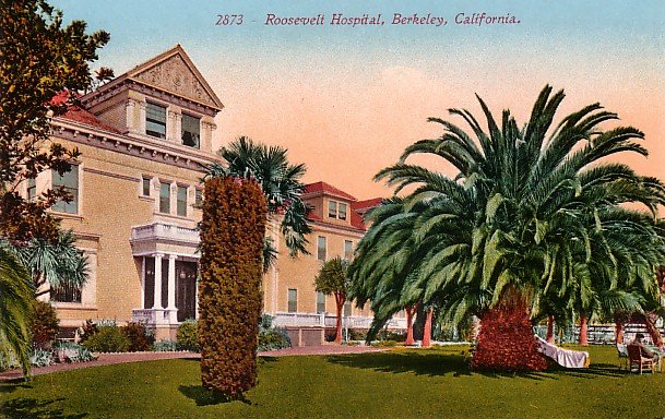 Roosevelt Hospital in Berkeley California CA, Edward H Mitchell 1910 Vintage Postcard - M0118