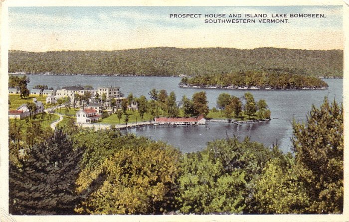 Prospect House and Island Lake Bomoseen Vermont VT 1916 Postcard - 5167