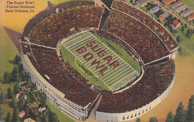 Sugar Bowl, Tulane Stadium New Orleans, Louisiana LA 1940 Linen