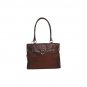 Global® Faux Suede Executive Tote, Chocolate Brown