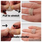 Silver wire crochet ring, adjustable band, handcrafted statement ring