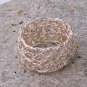 Silver wire crochet ring, adjustable band, handcrafted statement ring