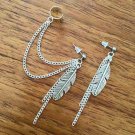 Feathery Dangly Ear Cuff Earring Set