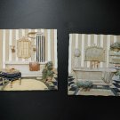 C Winterle Olson 3D 5.5” X 5.5” Wall Art Plaque Painting bathroom w/ tub pair
