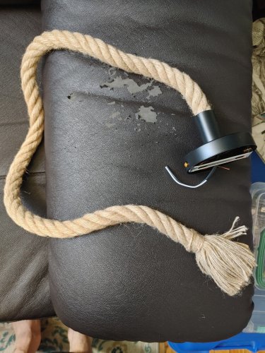 Vintage Edison Industrial Base Ceiling Light 1m E27 Pendant Lamp Hemp Rope
