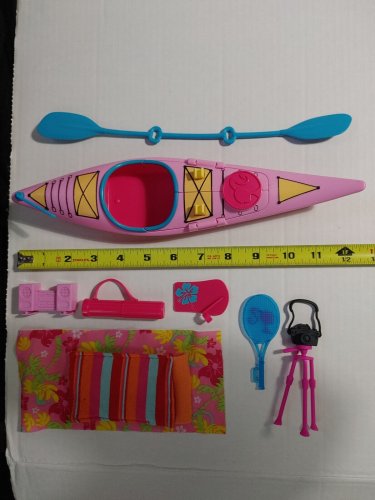 Mattel Barbie and  Let's Go Kayak, Paddle, and Camping Accessories