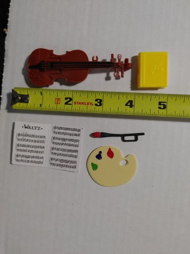 Barbie Art Accessories - Violin and Sheet Music, Art Pallet, Paintbrush & Book
