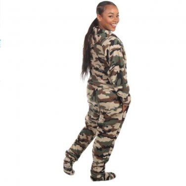 Footed Comatose Camo Adult Body Suit with Detachable Feet - Brand New with Tags!