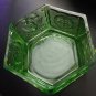 1960s Indiana Glass Tiara Green Candy Dish with Federal Eagle & Stars Pattern