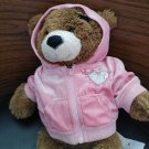Build-A-Bear Workshop Hot Pink Hoodie with Real Zipper, Heart and Sequin Accent