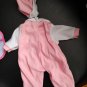 12" Doll Clothes set - Bodysuit, Bib, & Hat, Brand Name Unknown, Made in China.