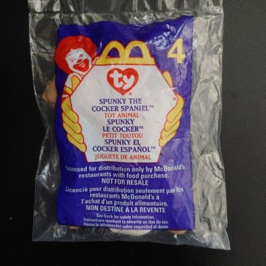 Spunky the Cocker Spaniel - McDonald's Teenie Beanie Baby 1999 #4 Release NIB