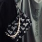 Pearl chain shoulder bag for Women Elegant Feminine Mini Handbags with Zipper Closure