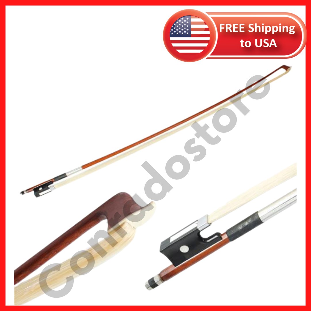 Violin Bow High Quality Arbor 4/4 Brown Horsehair Professional Size Black Handle
