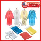 Disposable Adult Emergency Waterproof Rain Coat Poncho Camping Hiking Hood