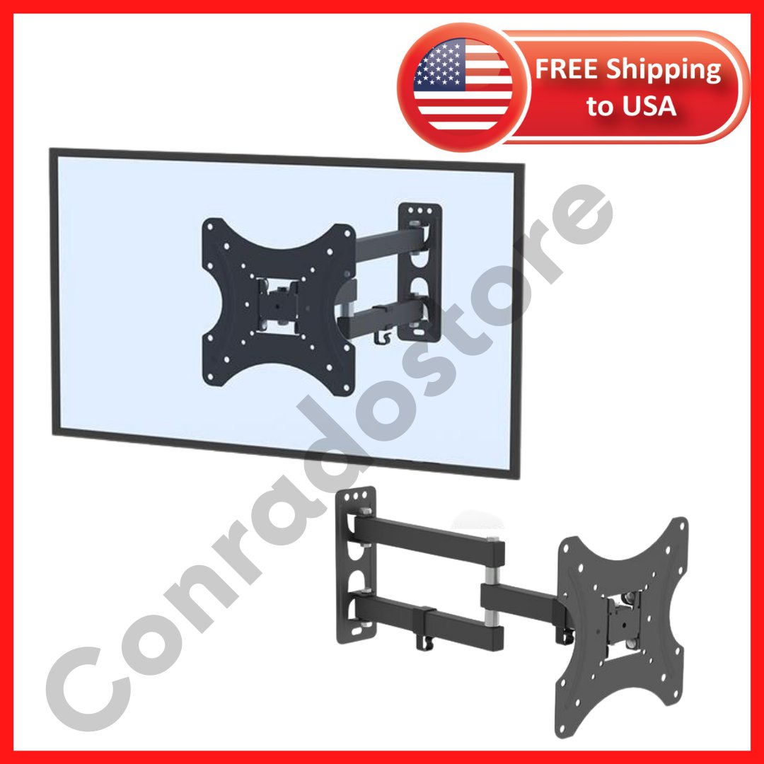 Tv Wall Bracket Adjustable Mount Stand Rotatable Level Spirit Holder Stable Home