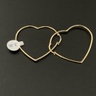 New Real 18K Saudi Gold Heart Hoops Loops Earrings Large 3.36 grams New Real 18K Saudi Gold Heart Hoops Loops Earrings Large 3.36 grams