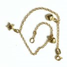 New Authentic 18K Saudi Gold Bracelet with Heart and Star Charms
