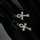 New Real Stamped 925 Sterling Silver Hook Drop Ankh Cross Symbol Dangle Earrings New Real Stamped 925 Sterling Silver Hook Drop Ankh Cross Symbol Dangle Earrings
