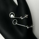New Real 925 Sterling Silver Sticks Dangling With Heart Stud Earrings New Real 925 Sterling Silver Sticks Dangling With Heart Stud Earrings