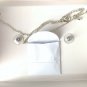 Charter Club Silver Tone Set Necklace and Dangling Earrings with Unknown Stones