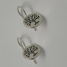 New Real 925 Sterling Silver Tree Of Life Disc Drop Earrings