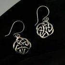 New Real Stamped 925 Sterling Silver Celtic Knot Round Hook Drop Dangle Earrings